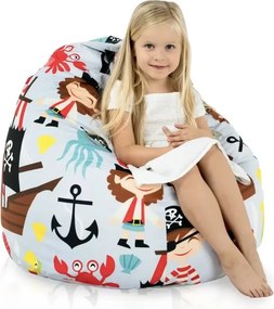 Set 2 detských sedacích vakov Bag Sako L – plyš sivý + Pirát