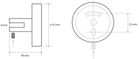 Sapho Sapho, X-ROUND sklenená polica 300mm, chróm/mliečne sklo, XR009-03