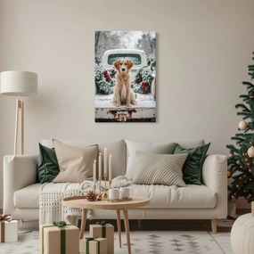 Obraz vianočná atmosféra so psom