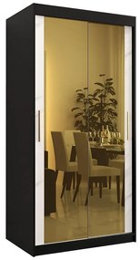 Skriňa Platinum T3 100 čierna marmur/biely