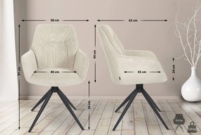 Jedálenská stolička Jules - látka - Krémová