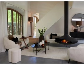 Krémový taburet z textílie buklé Nalani – Light &amp; Living