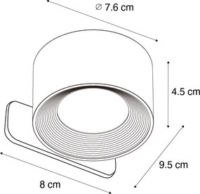 Moderné nástenné a stropné svietidlo čierne vrátane nabíjateľnej LED - Bright