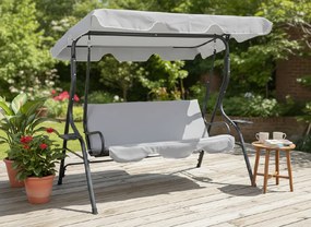 Garden Line ZÁHRADNÁ HOJDAČKA 170 x 110 x 153 cm ŠEDÁ BEZ OPIERKY NA NOHY. S DRŽIAKOM NA POHÁRE