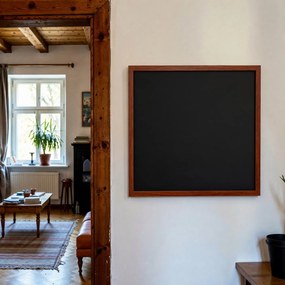 Toptabule.sk Čierna kriedová tabuľa NATURE LINE v drevenom ráme Mahagón 100×150 cm