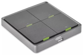 Vypínač 4-tlačidlový GoSmart 1xCR2430 Tuya čierna