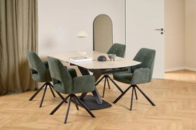 Rozkladací jedálenský stôl Morella 120/180 cm béžový/čierny