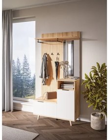 Predsieňová stena so zrkadlom SVEN hnedá/biela