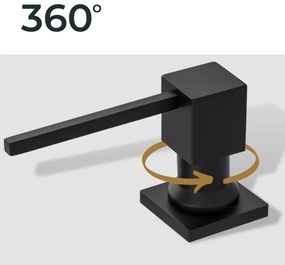 Gamma Quatro, dávkovač saponátu pre kuchynský drez 300ml, grafitová, GMA-DOK-GM