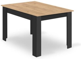 Jedálenský set 1 + 4, stôl MADO 120x80 cm čierna/dub artisan + čierna zamatová stolička LAVA s čiernymi nohami