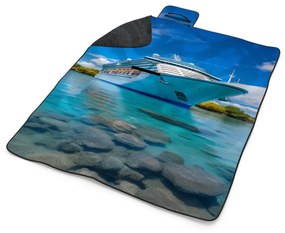 Sablio Plážová deka Luxusná výletná loď v tropickom raji: 200x140 cm