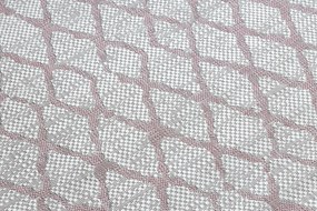 Koberec SISAL SION  MREŽA  22129 ploché  tkanie  ecru / ružová