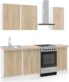 Kuchynská linka 140 MATEO, dub sonoma-biela