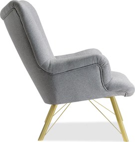 Relaxačné kreslo Dawntawn (sivá + zlatá). Akcia -20%. Vlastná spoľahlivá doprava až k Vám domov. 1135680