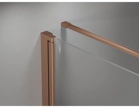 Mexen Mist-F T, 1-krídlový skladací sprchový kút pravý 100 x 85 cm, číre sklo, medený matný profil, 8A6T-100-085-65-00-P