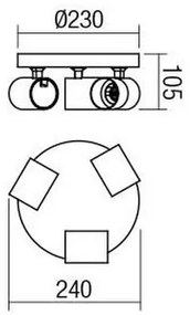 Redo 04-471 - Bodové svietidlo CAMEO 3xGU10/35W/230V