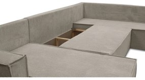 Univerzálna rohová rozkladacia sedacia súprava do U LONDON béžová
