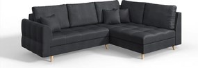Tmavosivá rohová pohovka (pravý roh) Ariella - Ropez