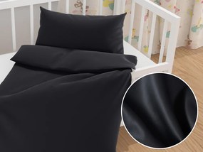 Biante Detské saténové posteľné obliečky do postieľky ST-006 Čierne Do postieľky 90x140 a 50x70 cm