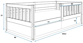 Posteľ SMART 160x80cm - Borovica