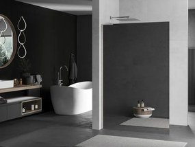 Mexen Kioto L, sprchová zástena Walk-In 80 x 200 cm, 8mm sklo vzor zrkadlo, brúsená oceľ profil, 800-080-103-97-50