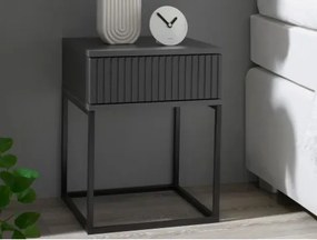 Nočný stolík s 1 zásuvkou Marle, grafitový%