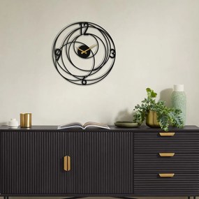 Nástenné kovové hodiny Clock Big Bang čierna