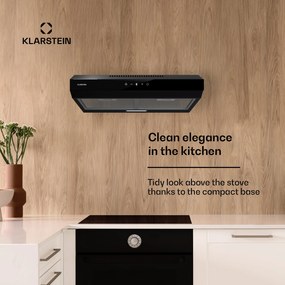 Klarstein Contempo Neo, digestor, podskrinkový, recirkulácia, 175 m³/h, SenseControl, integrované dotykové ovládanie, nehrdzavejúca oceľ / akrylátové sklo