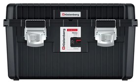 Kistenberg Kufor na náradie s kov. zámky HEAVY čierny 585x360x337