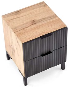 Nočný stolík Maisie, dub kraft / čierna