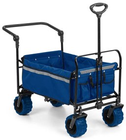 Waldbeck Easy Rider, ťahací vozík, do 70 kg, teleskopická tyč, sklopný, modrý
