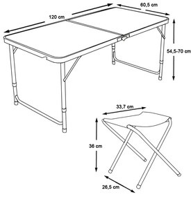 Kempingový stôl so 4 stoličkami