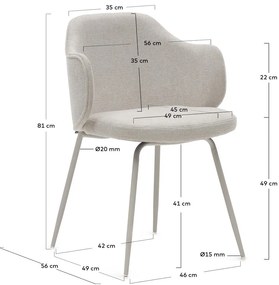 Béžové jedálenské stoličky v súprave 2 ks Yunia – Kave Home