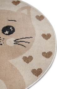 Detský koberec Adventures 105963 Cream Beige kruh