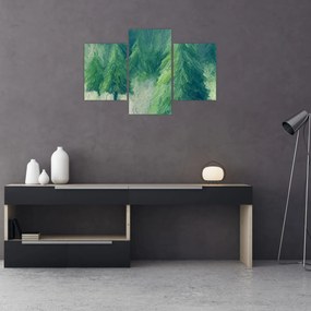 Obraz - Maľované ihličnany (90x60 cm)