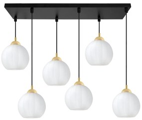 Závesné svietidlo Costa, 6x biele sklenené tienidlo, b/g