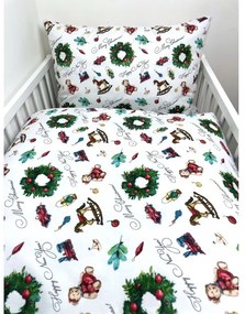 INTERMEDIC SK Vianočná posteľná obliečka do postieľky Christmas Teddy 100x135/40x60 cm