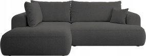 Rohová sedacia súprava Olivo II (L) (tmavosivá čierna)