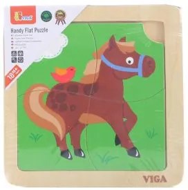 Viga drevené puzzle 4 dieliky - kôň