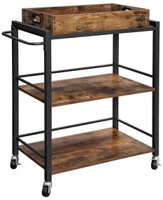 Servírovací stolík MARGE hnedá/čierna