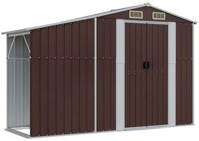 Záhradná kôlňa hnedá 277x93x179 cm pozinkovaná oceľ