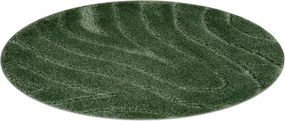 Kúpeľňový koberček SUPREME WAVES vlny, zelený kruh