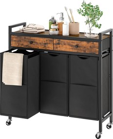 Koš na prádlo Vasagle Boro 130,2 L černý/hnědý