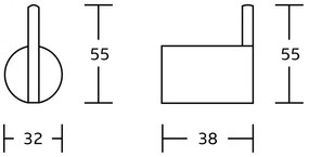 Mexen príslušenstvo, Aron držiak na uterák, 1-háčik, čierna/chrom, 7088135-07