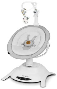 Lionelo - Detské húpacie lehátko s melódiou BELLA Sivý betón + diaľkové ovládanie