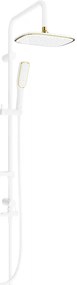 Mexen sprchový stĺp X49 s hornou a ručnou sprchou hlavicou, biely / zlatý - 798494991-25