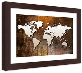Gario Plagát Mapa sveta na dreve Farba rámu: Bez rámu, Rozmery: 100 x 70 cm