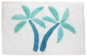 Biela/modrá kúpeľňová predložka 50x80 cm Palm Trees – Rex London