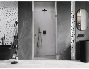 Mexen, Mexen Lunar-B Otočné pravé sprchové dvere 60 cm, transparentné, pištoľový kov - 832-060-000-95-00-P