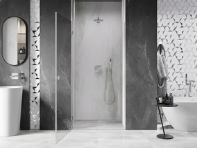 Mexen, Mexen Lunar-B ľavé otočné sprchové dvere 65 cm, transparentné, brúsený nikel - 832-065-000-97-00-L